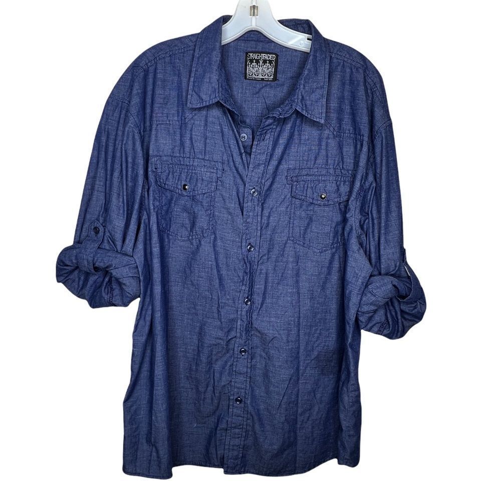 Straightfaded Blue‎ Shirt